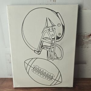 FOOTBALL HELMET AND BALL CANVAS PAINT SET -I110